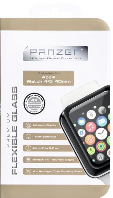 Panzer Apple Watch 4/5 40 mm  joustava lasinen näytönsuoja