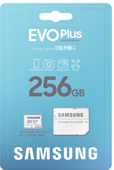 Samsung EVO Plus micro SD muistikortti (256 GB)
