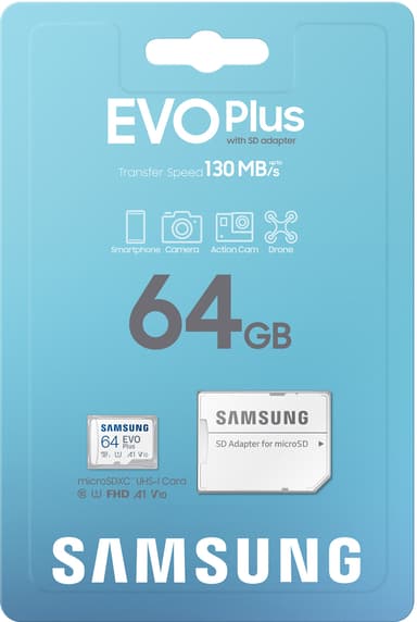 Samsung EVO Plus micro SD muistikortti (64 GB)