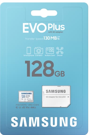 Samsung EVO Plus micro SD muistikortti (128 GB)