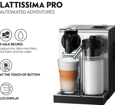 NESPRESSO® Lattissima Pro kapselikeitin, DeLonghi EN750MB (teräs)