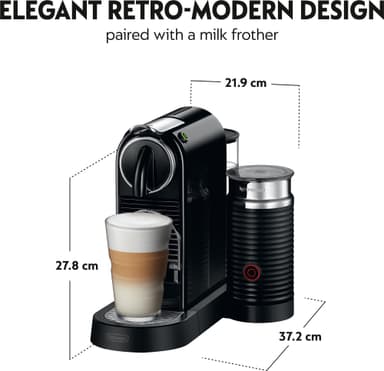 NESPRESSO® CitiZ & Milk kapselikeitin, DeLonghi EN267BAE (musta)