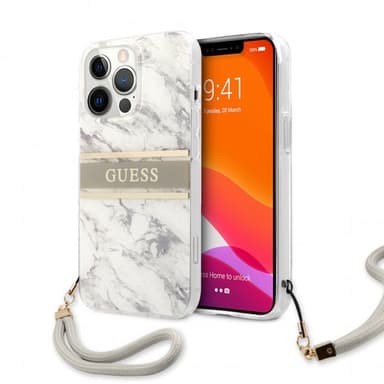 Guess iPhone 13 Pro Max Kuori Marble Design Stripe Harmaa