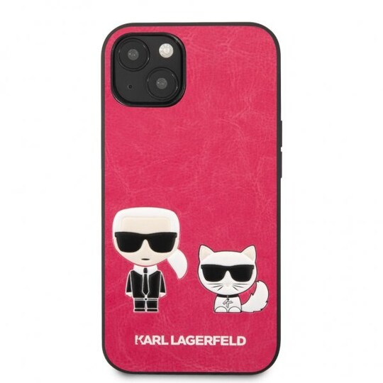 Karl Lagerfeld iPhone 13 Kuori Karl & Choupette Embossed Fuschia