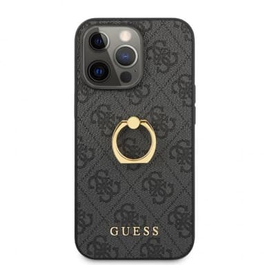 Guess iPhone 13 Pro Kuori Ring Stand Harmaa