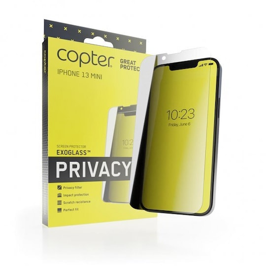 Copter iPhone 13 Mini Näytönsuoja Exoglass Flat Privacy