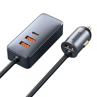 Baseus Autolaturi Share Together 120W 3 USB-A & 1 USB-C Musta