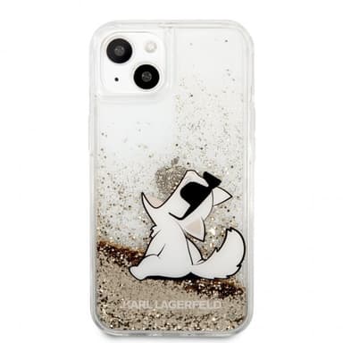 Karl Lagerfeld iPhone 13 Mini Kuori Liquid Glitter Kulta