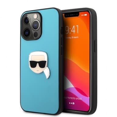 Karl Lagerfeld iPhone 13 Pro Kuori Metal Logo Sininen
