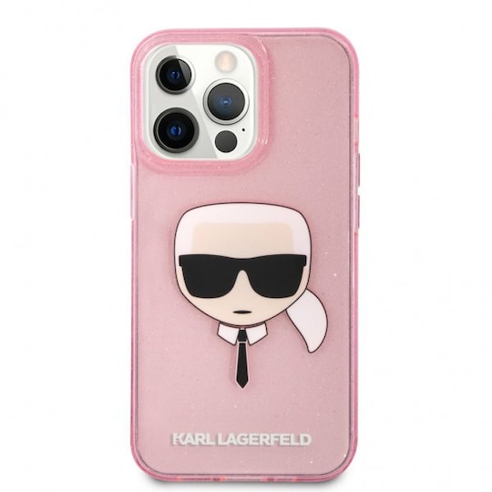 Karl Lagerfeld iPhone 13 Pro Kuori Full Glitter Vaaleanpunainen