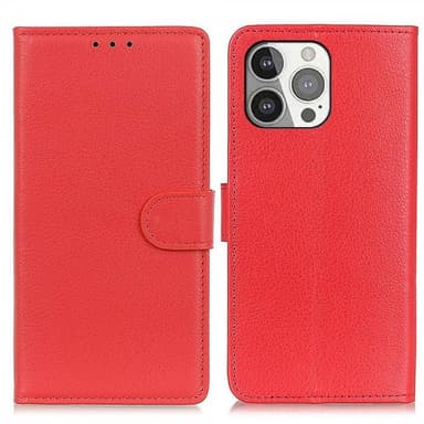 Nordic Covers iPhone 13 Pro Kotelo Litchi Punainen