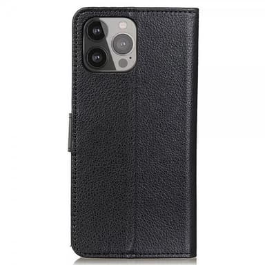 Nordic Covers iPhone 13 Pro Max Kotelo Litchi Raven Black