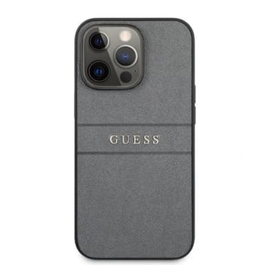 Guess iPhone 13 Pro Kuori Hot Stamp Metal Logo Harmaa