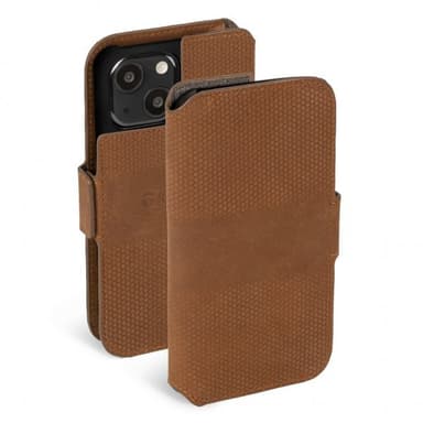 Krusell iPhone 13 Kotelo Leather PhoneWallet Cognac