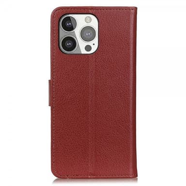 Nordic Covers iPhone 13 Pro Kotelo Litchi Ruskea