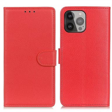 Nordic Covers iPhone 13 Pro Max Kotelo Litchi Punainen