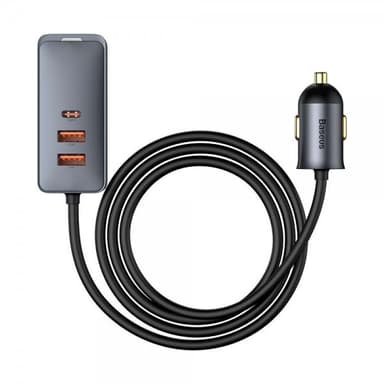 Baseus Autolaturi Share Together 120W 3 USB-A & 1 USB-C Musta