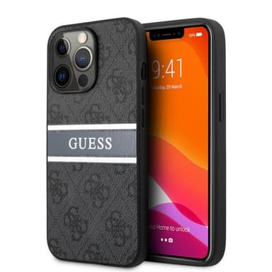 Guess iPhone 13 Pro Max Kuori Printed Stripe Harmaa