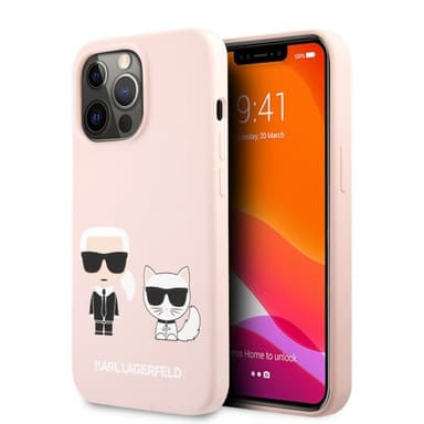 Karl Lagerfeld iPhone 13 Pro Kuori Karl & Choupette Vaaleanpinkki