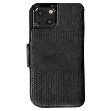 Krusell iPhone 13 Kotelo Leather PhoneWallet Musta