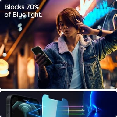 Spigen iPhone 13/iPhone 13 Pro/iPhone 14 Näytönsuoja GLAS.tR EZ Fit Anti Bluelight 2-Pakkaus