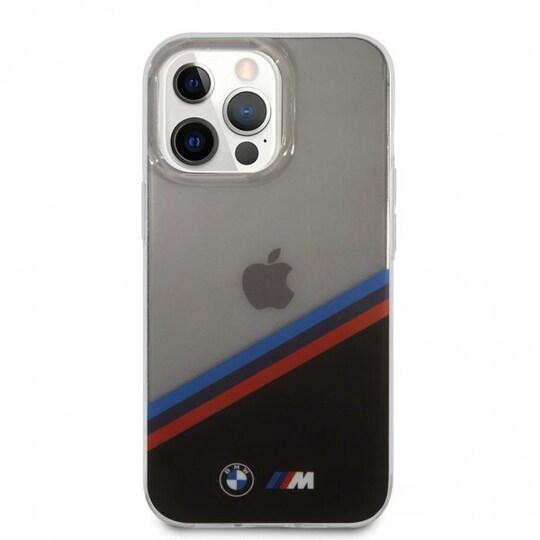 BMW iPhone 13 Pro Max Kuori Tricolor Stripe Läpinäkyvä Musta