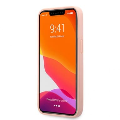 Guess iPhone 13 Pro Max Kuori Hot Stamp Metal Logo Vaaleanpunainen