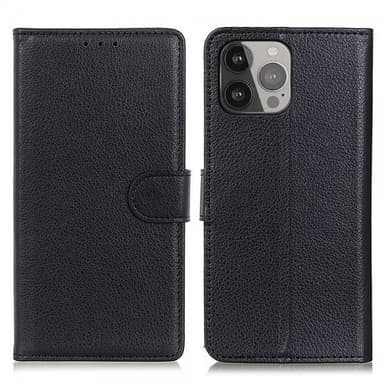 Nordic Covers iPhone 13 Pro Max Kotelo Litchi Raven Black