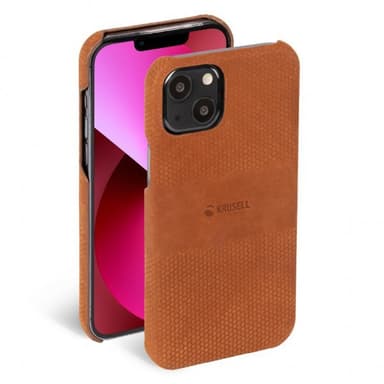 Krusell iPhone 13 Kuori Leather Cover Cognac