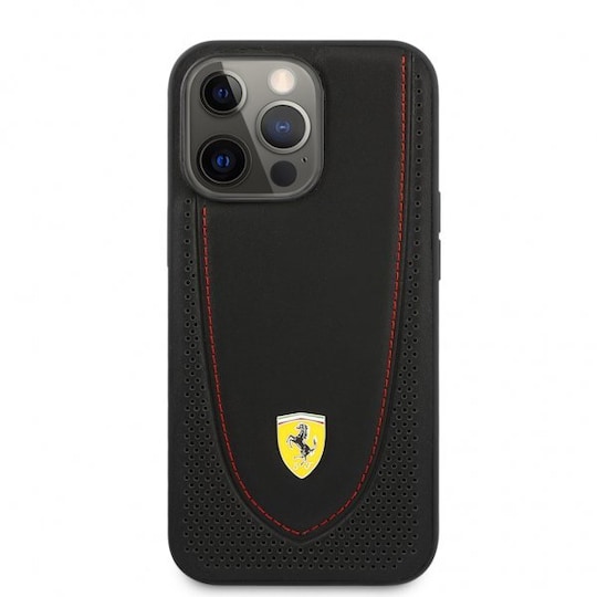 Ferrari iPhone 13 Pro Max Kuori Perforoitu Musta