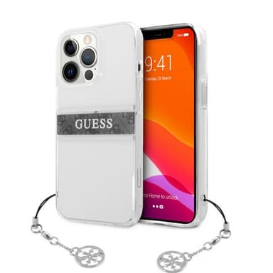 Guess iPhone 13 Pro Kuori Stripe Charm Harmaa