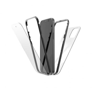 Black Rock iPhone 13 Kuori 360° Real Glass Case Musta
