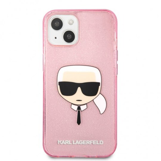 Karl Lagerfeld iPhone 13 Mini Kuori Full Glitter Vaaleanpunainen