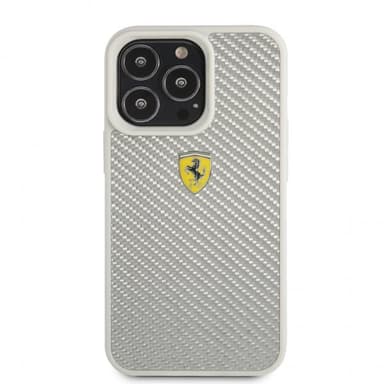 Ferrari iPhone 13 Pro Max Kuori Real Carbon Metal Logo Hopea