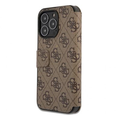 Guess iPhone 13 Pro Max Kotelo Metal Logo Ruskea