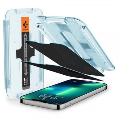 Spigen iPhone 13/iPhone 13 Pro/iPhone 14 Näytönsuoja GLAS.tR EZ Fit Privacy 2-Pakkaus