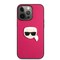 Karl Lagerfeld iPhone 13 Pro Kuori Metal Logo Vaaleanpunainen