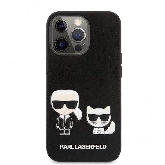 Karl Lagerfeld iPhone 13 Pro Max Kuori Karl & Choupette Embossed Musta