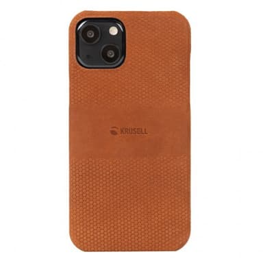 Krusell iPhone 13 Kuori Leather Cover Cognac