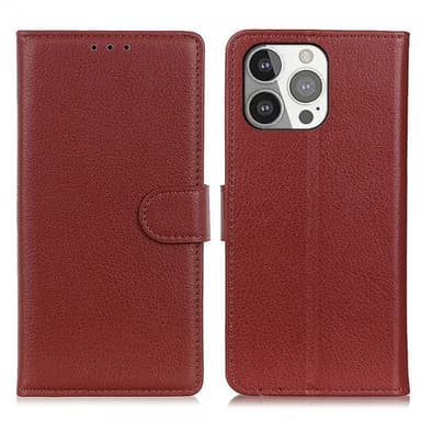 Nordic Covers iPhone 13 Pro Kotelo Litchi Ruskea