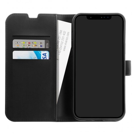 Vivanco iPhone 13 Pro Kotelo Classic Wallet Musta