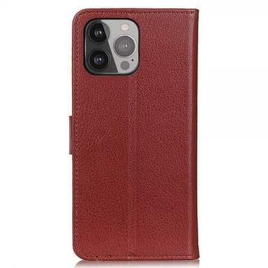 Nordic Covers iPhone 13 Pro Max Kotelo Litchi Ruskea