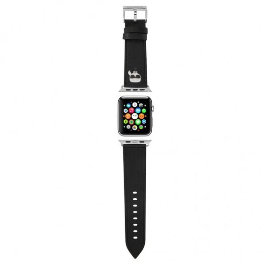 Karl Lagerfeld Apple Watch 42/44/45mm/Apple Watch Ultra Ranneke Saffiano Musta