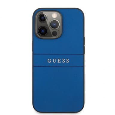 Guess iPhone 13 Pro Kuori Hot Stamp Metal Logo Sininen