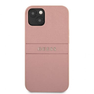 Guess iPhone 13 Mini Kuori Hot Stamp Metal Logo Vaaleanpunainen