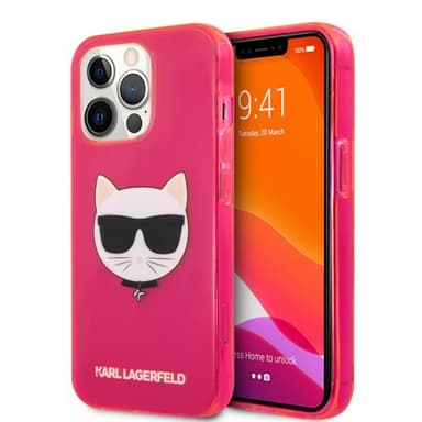 Karl Lagerfeld iPhone 13 Pro Kuori Fluo Vaaleanpunainen