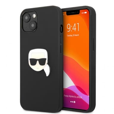 Karl Lagerfeld iPhone 13 Mini Kuori Metal Logo Musta