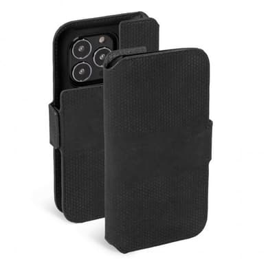 Krusell iPhone 13 Pro Max Kotelo Leather PhoneWallet Musta