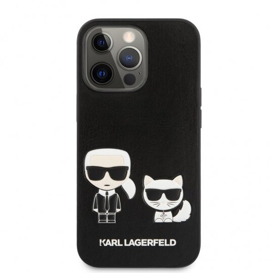 Karl Lagerfeld iPhone 13 Pro Kuori Karl & Choupette Embossed Musta