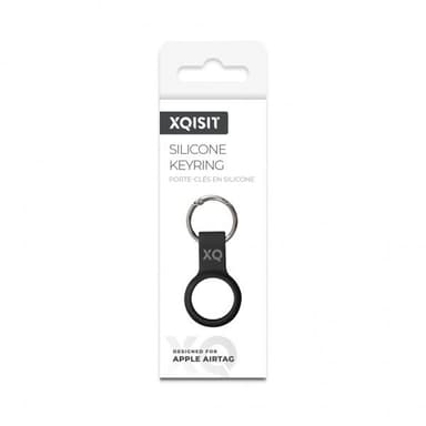 XQISIT AirTag Pidike Silicone Case Musta
